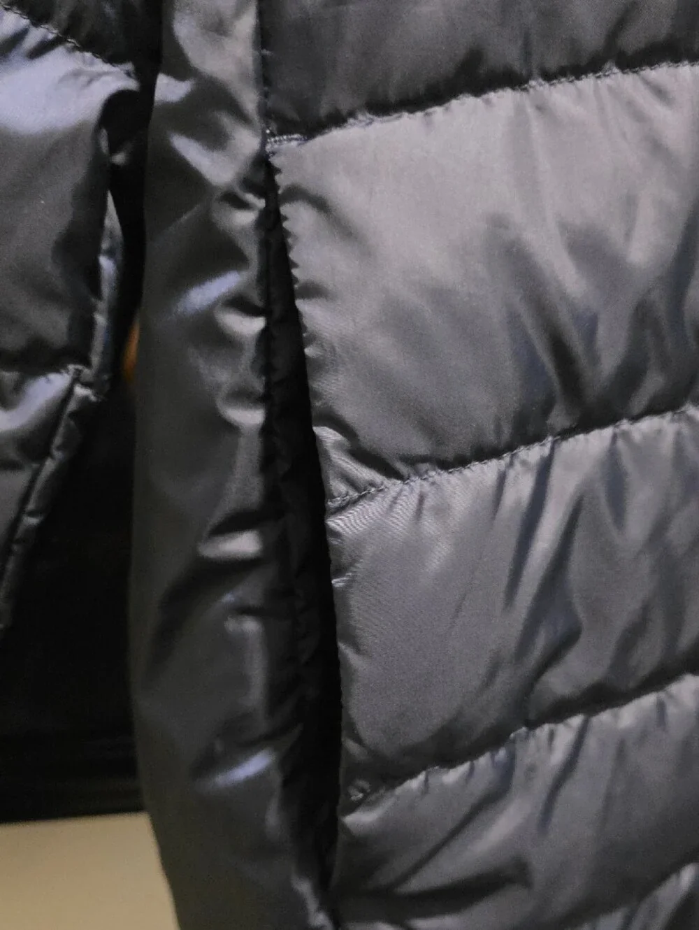 adidas Navy Puffer Jacket with White Shoulder Stripes